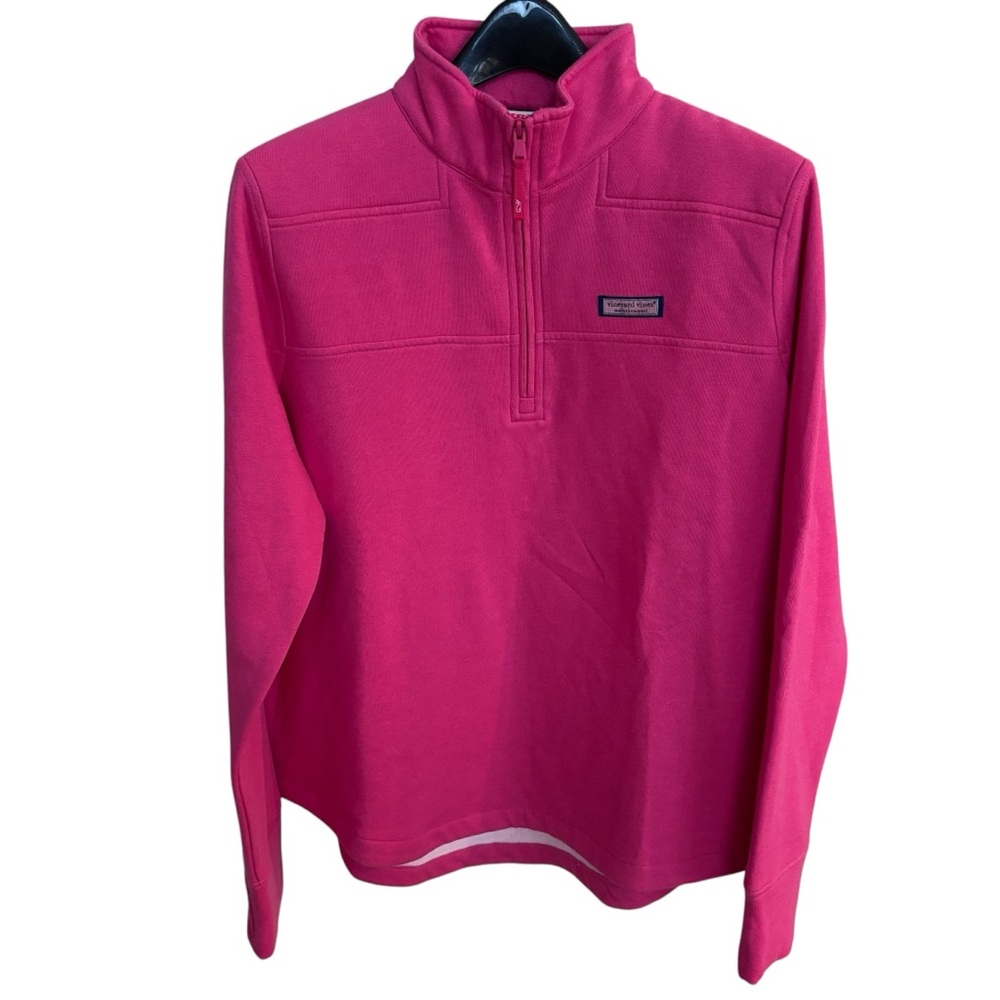 Vineyard Vines Women’s Fuchsia Relaxed Half Zip Sweatshirt Sz L
